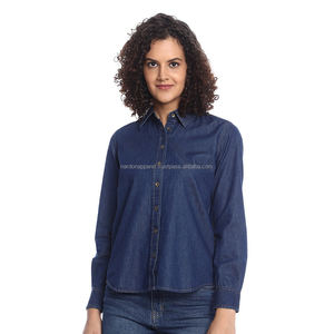 Nardon Apparel 2025 Nuevas llegadas Ropa de mujer Blusa de manga larga de mezclilla Chaqueta corta de mezclilla para mujer - Product Image 3