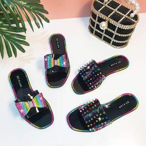 Zapatos <span class=keywords><strong>de</strong></span> mujer hermosa elegante mujer plana <span class=keywords><strong>de</strong></span> PVC verano comodidad sandalia - Product Image 4