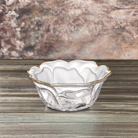 High Color Value Flower Glass Bowl Luxus Modern Simple Net Rote Desserts chale Joghurt Salat platte Minimalisti scher Anzug Haushalts gebrauch