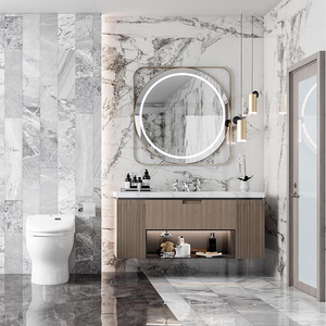 Modern Furniture Single Modern Aluminium Lavabo <strong>Wood</strong> Sets Luxury <strong>Unit</strong> Cabinet Bathroom Sink and <strong>Vanity</strong> <strong>Units</strong> - Product Image 2
