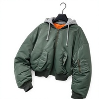 Blouson Bomber Homme Personnalisé avec Capuche, Résistant à l'Eau, Rembourré, Hiver, Poches, Vêtement Décontracté, Streetwear, Fermeture Éclair OEM, Patch