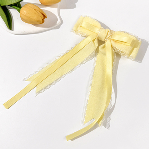 Sasa Hàng Ngày Và Thu Tập Tóc Clip Kẹo Màu Rắn Polyester Ribbon Bow Tóc Phụ Kiện - Product Image 6