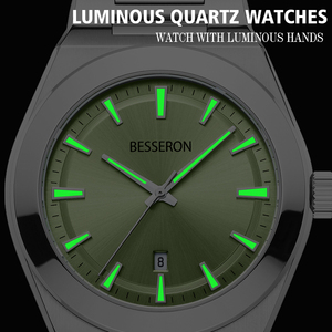 Montre à quartz pour homme en gros, en stock, marque privée, cadran marron dégradé, bracelet en acier inoxydable, prête à être expédiée pour les entreprises - Product Image 3