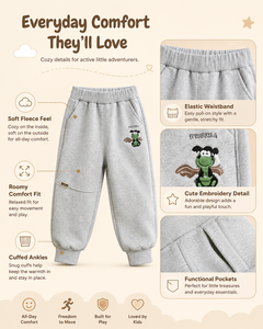 Pantalon de jogging unisexe en coton et polyester gris respirant avec logo personnalisé pour enfants, taille élastique, pantalon décontracté en tricot - Product Image 5