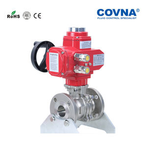 วาล์วบอลไฟฟ้าแบบหน้าแปลน COVNA Dn40 ทนอุณหภูมิสูง ตัววาล์วทำจากเหล็ก CF8 พร้อมระบบป้องกันอัจฉริยะ มอเตอร์ 380V/220V/110V AC - Product Image 6