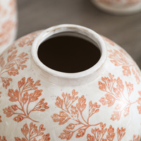 FANGSHENG Vase en céramique de glaçure de logo de fleur rose fabriqué à la main ensemble de 3 Vases en porcelaine de décor de pièce maîtresse de table et de cadeau