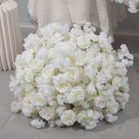 Boule de fleurs artificielles couleur Morandi, rose poudrée, rose blush, ivoire, toucher réel, sphère florale, centre de table pour arche de mariage, pomander