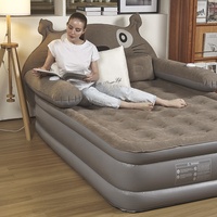 Matelas gonflable imperméable OEM avec dossier amovible flocage en PVC pliable pour mobilier d'extérieur et d'hôtel chambre à coucher