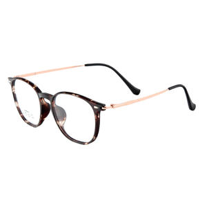 Lunettes de vue ovales artistiques coréennes 98029, monture intégrale en résine, protection anti-lumière bleue, design léger unisexe - Product Image 1