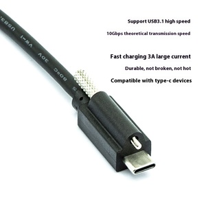 Cavo 3.1 tipo <span class=keywords><strong>C</strong></span> Gen2 maschio a femmina cavo di prolunga USB <span class=keywords><strong>C</strong></span> cavo dati a vite singola intrecciata di bloccaggio schermatura per macchine fotografiche computer - Product Image 2