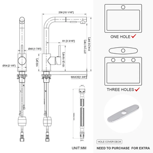 Mélangeur de cuisine moderne en acier inoxydable 304, Flexible, extractible, robinet de pulvérisation, articles sanitaires, robinet de cuisine, robinet de mélangeur - Product Image 6