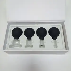 Set di coppette per il viso in vetro con ventosa sottovuoto in Silicone Set di terapia linfatica Set di coppettazione professionale per il viso