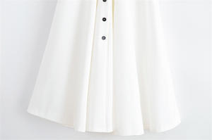 GX2512 Boutique 2025 Sexy Street Wear abiti semplici eleganti estate donne Casual manica corta con scollo a trapezio abito <span class=keywords><strong>bianco</strong></span> da festa - Product Image 6