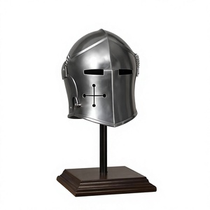 Réplique de casque grec antique en métal fait main SOLO NAUTICALS, motif géométrique, poli, décoration d'intérieur, objet de collection - Product Image 2