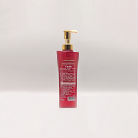 Emballage de produits de beauté en PET rond rouge de luxe de 500 ml, imprimé sur mesure, pour masques capillaires, shampooings et lotions - Flacon pompe