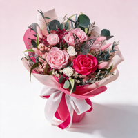 Bouquet de roses éternelles préservées OEM, couleurs mélangées, roses séchées véritables, emballées à la main, cadeau romantique pour la Saint-Valentin et la Fête des Mères