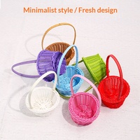 Mini Plastic PP Rattan Minimalistische Hangende Mand Handgeweven Kleurrijke Tote Basketdual-purpose opbergdecoratie Kleine mand