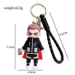 Portachiavi in Silicone <span class=keywords><strong>Marvel</strong></span> Captain America Spider-Man Iron Man, Stile Carino, Ciondolo a Forma di Personaggio Avengers, Regalo, Portachiavi Cartoon - Product Image 5