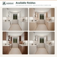Meuble de cuisine stratifié au design minimaliste, aménagement en U, rangement par tiroirs, boîtes en panneaux mélaminés et unités modulaires