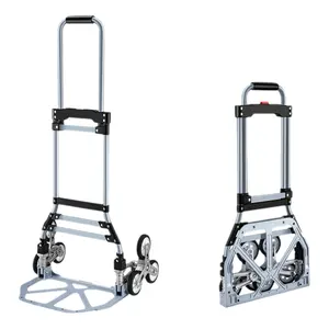 Stair Climbing Cart Aluminum Alloy Portable Climbing Cart 6 TPR Wheels All Terrain Stair Climbing Hand Truck