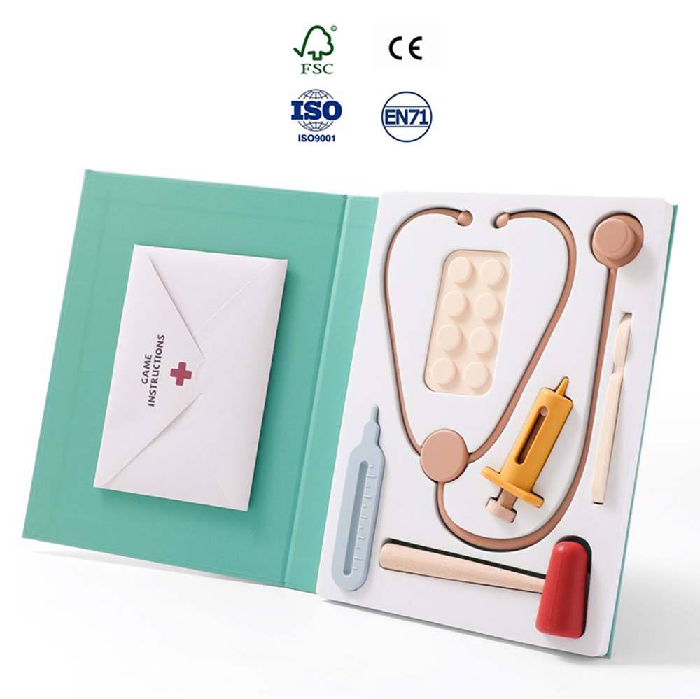 ชุดของเล่นหมอเล่นทำจากซิลิโคน &amp; ไม้
