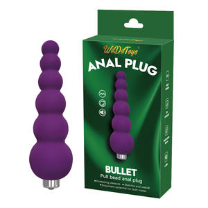 Butt Plug Bullet G Spot Vibrateur. Vibromasseur à bouchon en silicone à perles anales bon marché, fabrication originale - Product Image 1