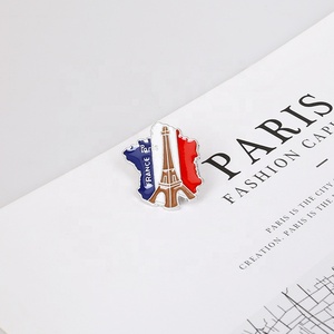 Phụ Kiện May Mặc Tùy Chỉnh Die Cast Vàng Sliver Paris Kim Loại <span class=keywords><strong>Eiffel</strong></span> Tháp Pháp Cờ Huy Hiệu Pin Lưu Niệm Trâm - Product Image 4
