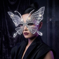 Lunettes Papillon Scintillantes en Strass, Accessoire Facial, Monture de Lunettes pour Burning Man, Drag Queen, Spectacle Scénique, Showgirl, Rave - Vente en Gros