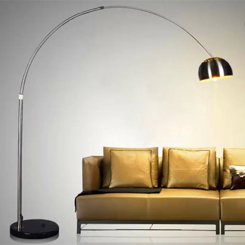 Lujo moderno Led iluminación interior dormitorio arco estudio mármol pie pesca luz colgante lámparas de pie para decoración para sala de estar