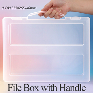 SUNSHING Clear <b>Plastic</b> File Storage Box Office Document Organizer Portable Project Case for Scrapbook Paper Craft Stationery - Product Image 1