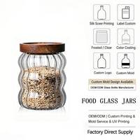Pot de conservation alimentaire en verre borosilicate de haute qualité avec couvercle en bambou, 340 ml, 550 ml, 700 ml, pour spaghetti, pâtes et aliments secs, directement de l'usine