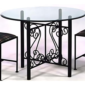 Table basse en fer forgé Table basse ronde en fer avec dessus en verre Table basse antique avec dessus en marbre - Product Image 3