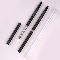 Lot de 15 pinceaux professionnels à manche métallique, poils ovales en nylon ondulés, noirs, pour gel, peinture, dessin, liner, fleurs et photothérapie