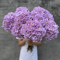 Bunga Hydrangea Sutra Buatan Ukuran Besar 30cm Grosir untuk Lobi Hotel & Dekorasi Meja Acara