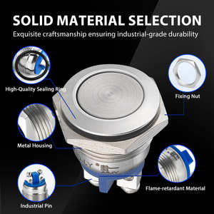 Interruttore a Pulsante Momentaneo GQ16F-10 19mm, Impermeabile in Metallo, 12V 24V, Mini Rotondo per Auto, Barca, Campanello, con Terminale a Vite - Product Image 2