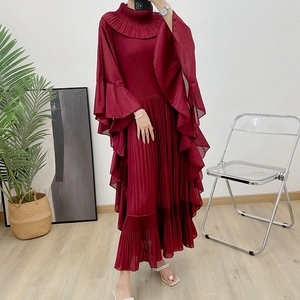 Đầm nữ <span class=keywords><strong>size</strong></span> lớn bán chạy, thời trang cao cấp, dáng rộng, xếp ly bất quy tắc, thiết kế dài, xưởng sản xuất quần áo nữ - Product Image 1