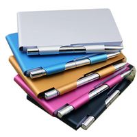 Libreta de Direcciones Promocional HK A3 con Tapa Dura Plateada, Cubierta de Papel y Bolígrafo, 60 Páginas Interiores Termoselladas
