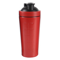 Bouteille shaker double couche en acier inoxydable 304 avec boule de mélange intégrée pour poudre de protéines 500ml 750ml