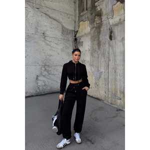 Conjunto Deportivo Olindy Negro con Capucha y Cremallera, Estilo Vintage, Talla XXL, Transpirable, Diseño Estampado Personalizable, Talla Grande, Invierno, con Logo - Product Image 5