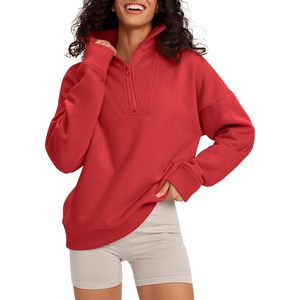 FOXA <b>Womens</b> <b>Half</b> <b>Zip</b> Fleece <b>Sweatshirt</b> Cropped Pullover Quick Dry Top Fall Fashion Outfits 2025 Clothes - Product Image 1