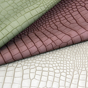 फैक्टरी थोक वाटरप्रूफ मगरमच्छ ओस्ट्रिक पैटर्न pvc fax चमड़े के नरम उभरा जूते और बैग सामग्री उच्च गुणवत्ता - Product Image 2