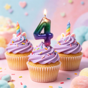 Party Love Number 4 Candle 6cm Birthday Candles Vela for personalized birthday cake decoration - Product Image 4