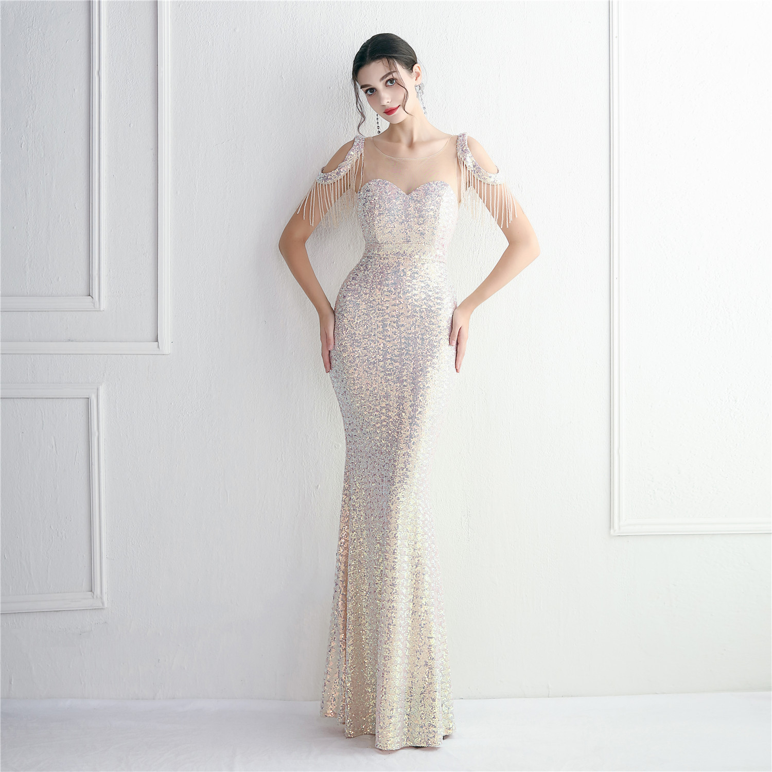 white long vintage dress VT6310 Long Sleeve Wedding Dress, Edwardian Wedding Dress – Saja Wedding