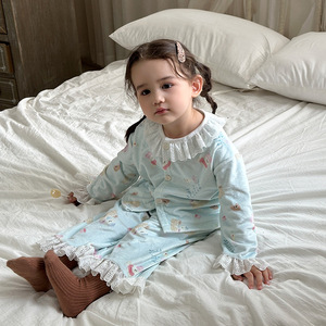Conjunto de Pijama de Dos Piezas para <span class=keywords><strong>Niñas</strong></span>, Estilo Princesa, Manga Larga, para Otoño e Invierno 2026, Venta al Por Mayor - Product Image 3