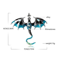 Nouvelles Broches Dragon 2026 pour Femmes et Hommes, Broche d'Animal Volant en Strass, Badge Métallique, Cadeaux Bijoux