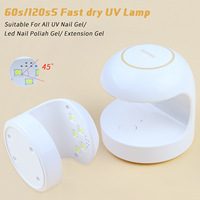 Mini Lampe à Ongles LED+UV Portable 18W pour Séchage d'un Seul Doigt avec 5 Perles LED et Minuterie 60s/120s