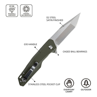 G10 Manche D2 Acier Inoxydable EDC Couteaux de Poche Outdoor Camping Hiking Tactical Folding Knife