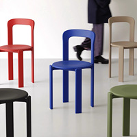 Chaise de salle à manger empilable en plastique épaissi de style nordique, dossier inspiré de la dopamine, pour usage intérieur/extérieur, restaurants