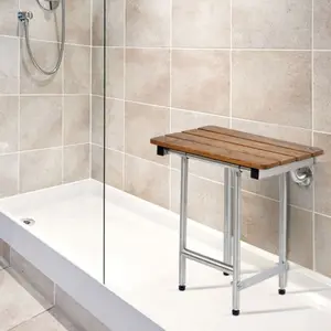 ที่นั่งอาบน้ำไม้สักพับได้ที่นั่งอาบน้ำติดผนัง