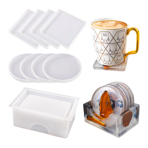Dm195 Hot Sell Coaster Opslag Epoxyhars Siliconen Mal Set Rond Vierkant Diy Cup Houder Lade Siliconen Mal - Product Image 1